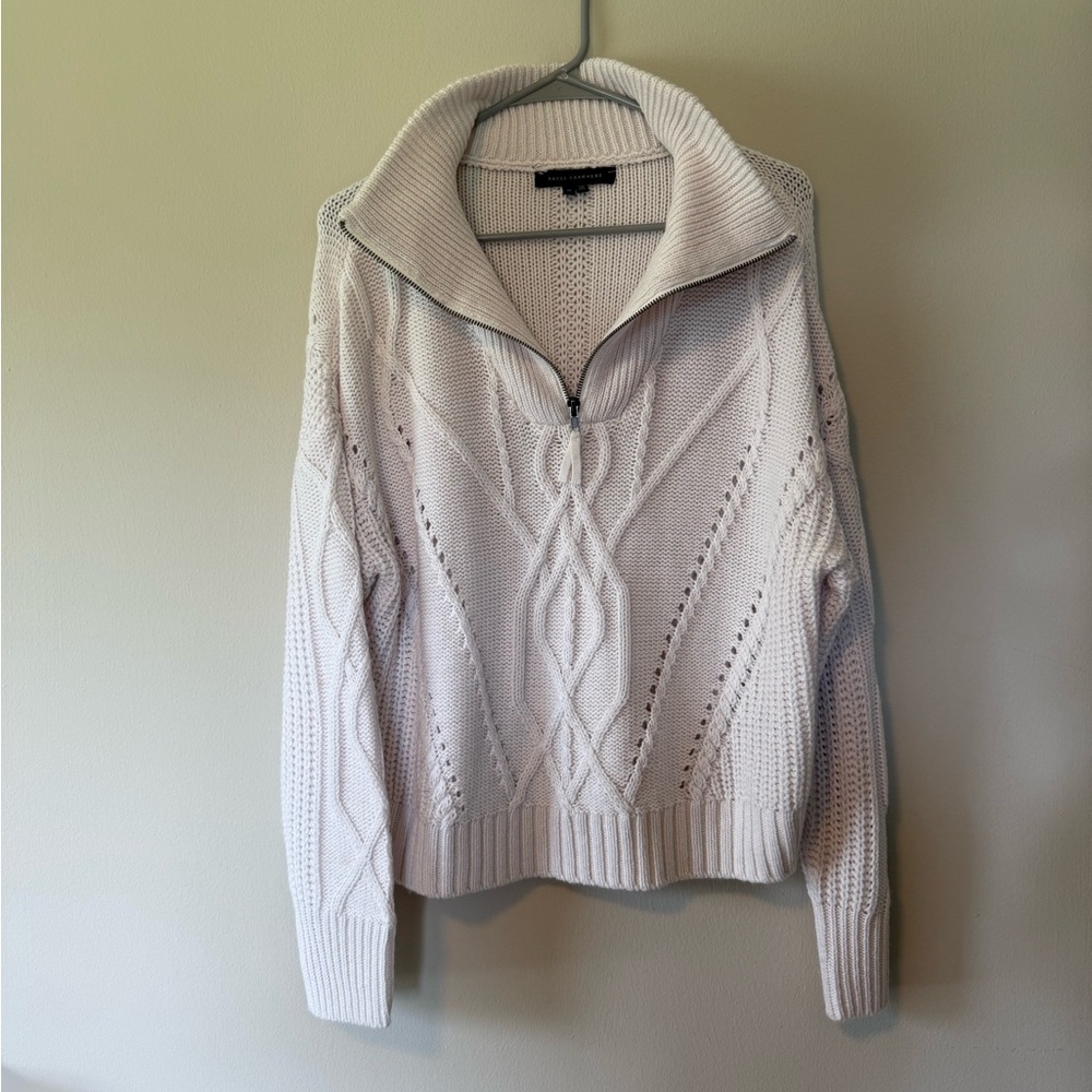 Skull Cashmere Lyndsay cable knit half zip sweater